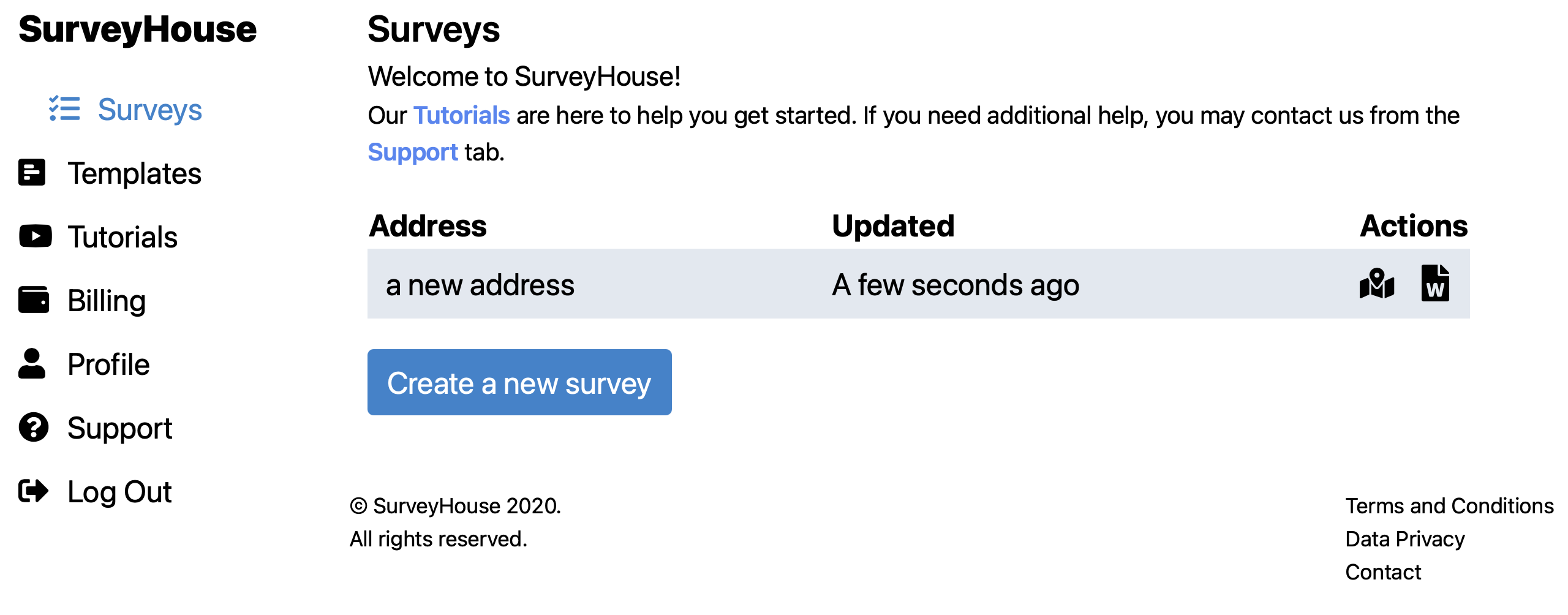 building survey created website