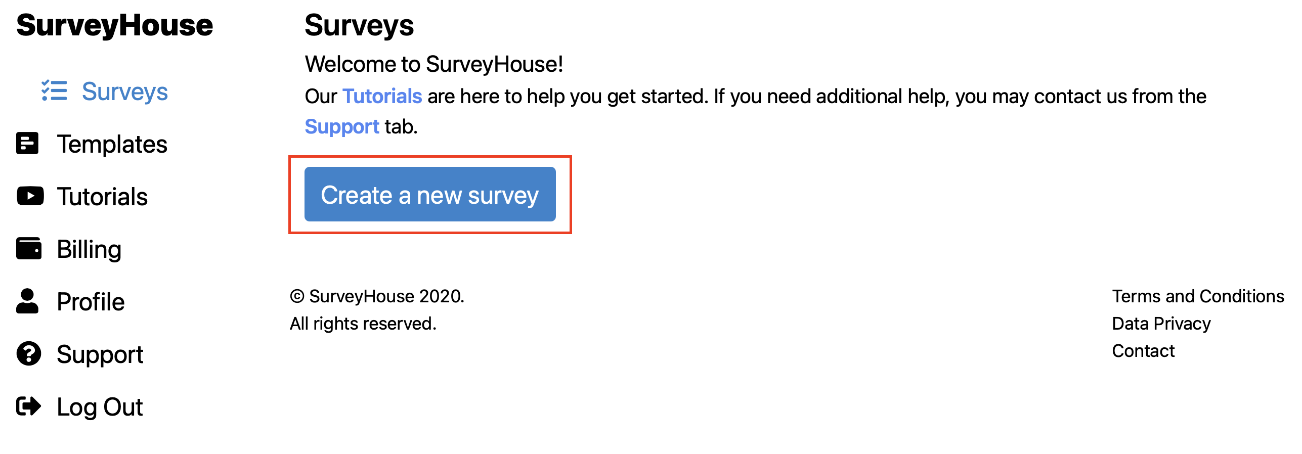 create new building survey website