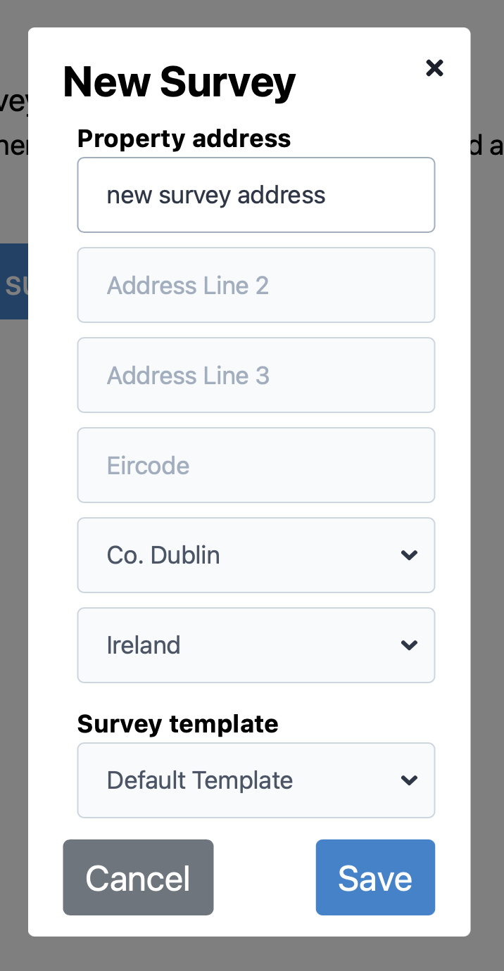 fill building survey address